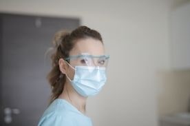 medical worker wearing PPE.