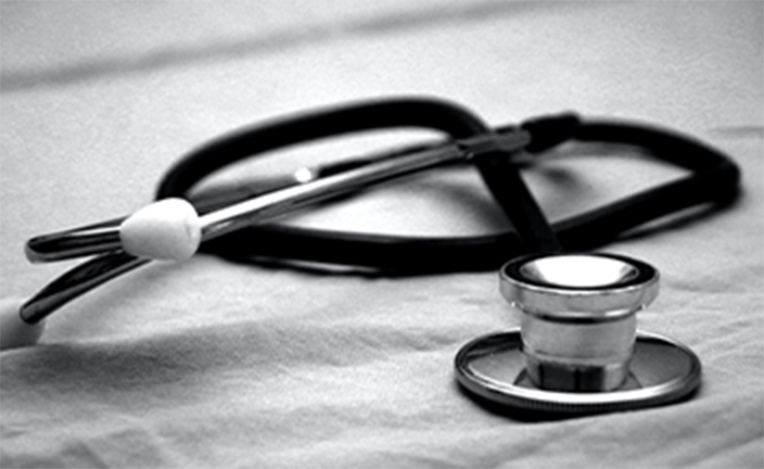 Stethoscope on fabric.