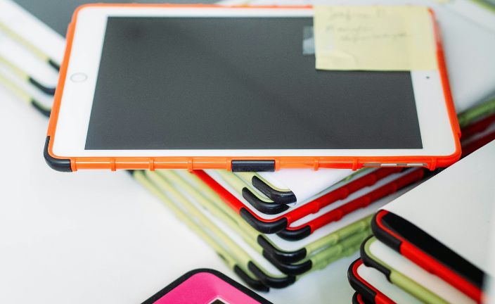 stack of ipads.