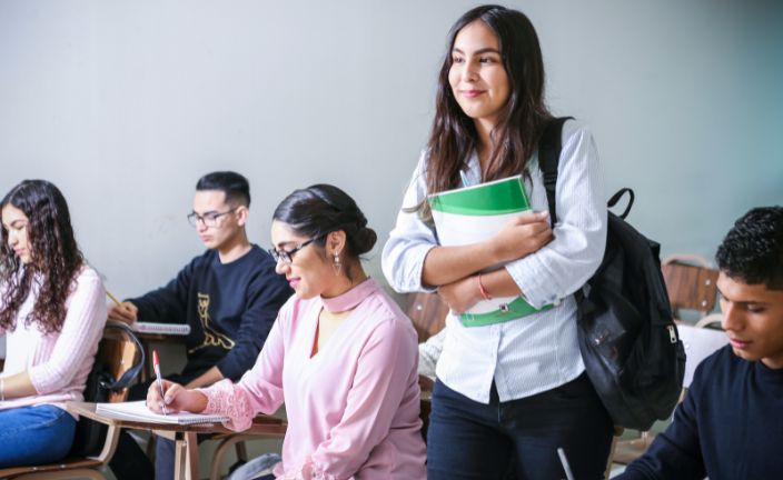 students in a classroom.
